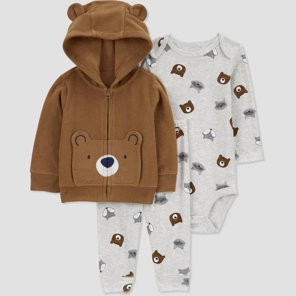 Carter's Baby Boys' Bear Coordinate Set Brown, Size 12M